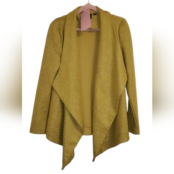MINKPINK Sweaters - Minkpink textured muted chartreuse waterfall jacket, extra small, fits small
